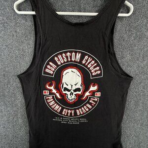 VTG USA Custom Cycles Panama City Beach Florida Tank Top Medium Hanes Black